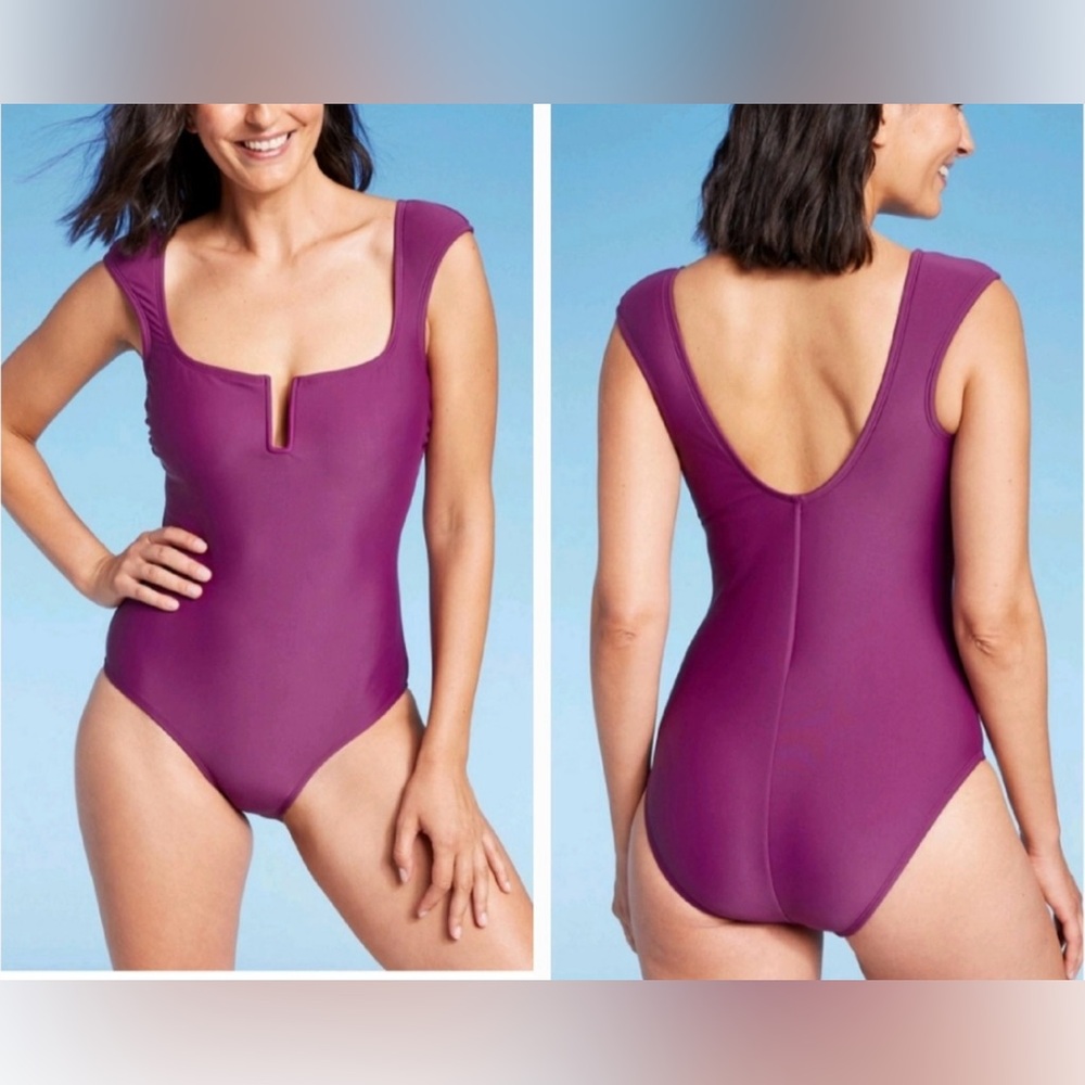 Shade & Shore Deep Purple One piece Swimsuit NWT , size M